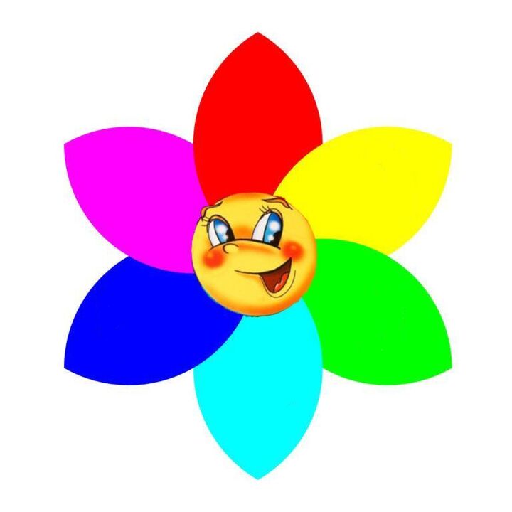 Flor de papel de colores con seis pétalos, cada uno de los cuales simboliza una mono-dieta